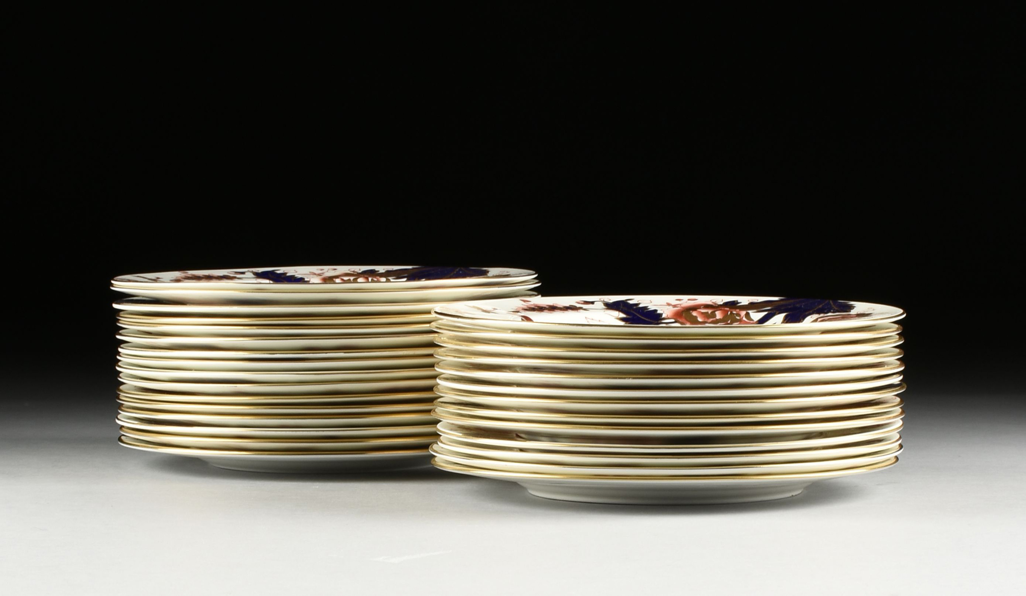 A FIFTY-FOUR PIECE COALPORT PORCELAIN PART DINNERWARE SET, HONG KONG PATTERN, SIGNED, 20TH - Image 5 of 8