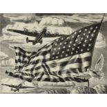ALEXANDRE HOGUE (American/Texas 1898-1994) A PRINT, "Liberators," 1943, lithograph on paper,