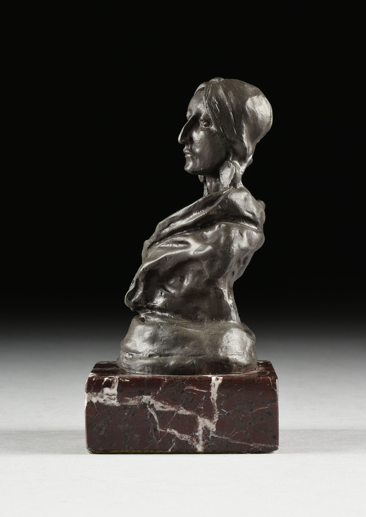 CHARLES M. RUSSELL (American 1864-1926) A BRONZE BUST, "A Native American Piegan Woman," CIRCA 1902, - Image 8 of 8