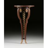 AN ELEGANT NEOCLASSICAL REVIVAL PARCEL-GILT AND CARVED MAHOGANY CONSOLE STAND, FRENCH, FOURTH