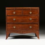 A GEORGE III MAHOGANY BACHELOR'S CHEST, LATE 18TH/EARLY 19TH CENTURY, the rectangular top within