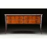 AN ITALIAN MID-CENTURY MARBLE TOPPED AND BRONZE MOUNTED ROSEWOOD CHEST OF DRAWERS, POSSIBLY BY