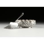 A BUCCELLATI "PARMA" SILVER ASPARAGUS SERVER AND A THEODORE A. KOHN REPOUSSÃ‰ SILVER BOWL, EACH