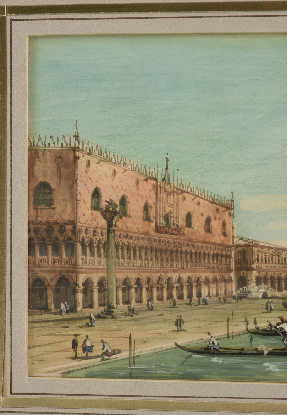 in the manner of CARLO GRUBACS (Italian 1802-1870) THREE PAINTINGS, "Views of Venice," gauche on - Image 5 of 14