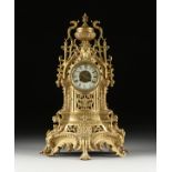 A RENAISSANCE REVIVAL BRONZE MANTLE CLOCK, FRENCH, THIRD QUARTER 19TH CENTURY, the elaborately