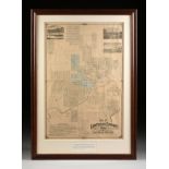 AN ANTIQUE MAP, "Map of Lampasas Springs, Texas, Lampasas County," DALLAS, CIRCA 1884, hand