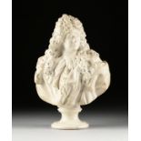 after JEAN LOUIS LEMOYNE (French 1665-1755) A MARBLE PORTRAIT BUST, "Jules Hardouin-Mansart," 19TH