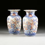 A PAIR OF JAPANESE "BLOSSOMING PRUNUS" ENAMELED PORCELAIN VASES, 19TH CENTURY, each of ovoid shape
