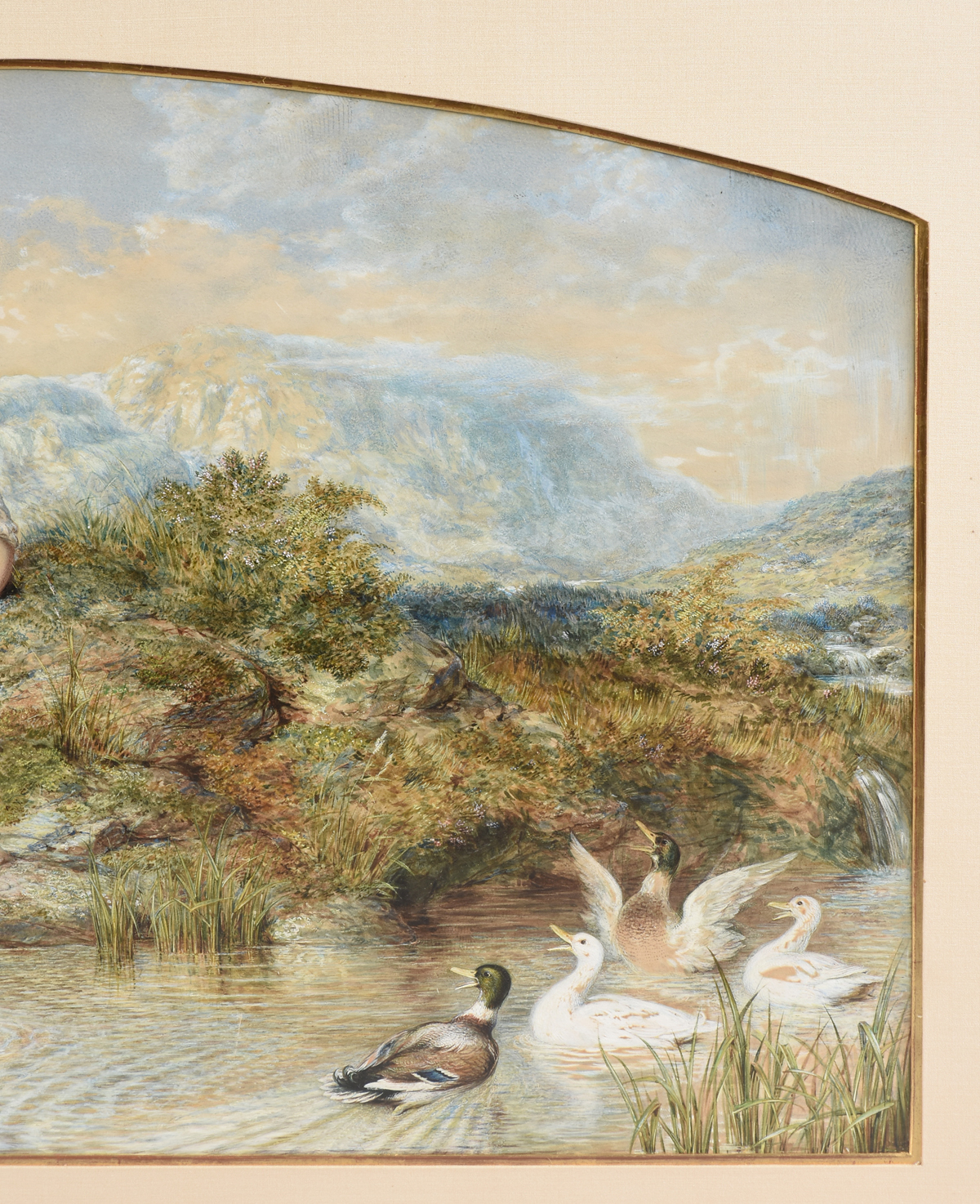 THOMAS JOHN EWBANK (Scottish a. 1826-1863) A PAINTING, "Water Gathering Young Couple and Ducks at - Image 4 of 12