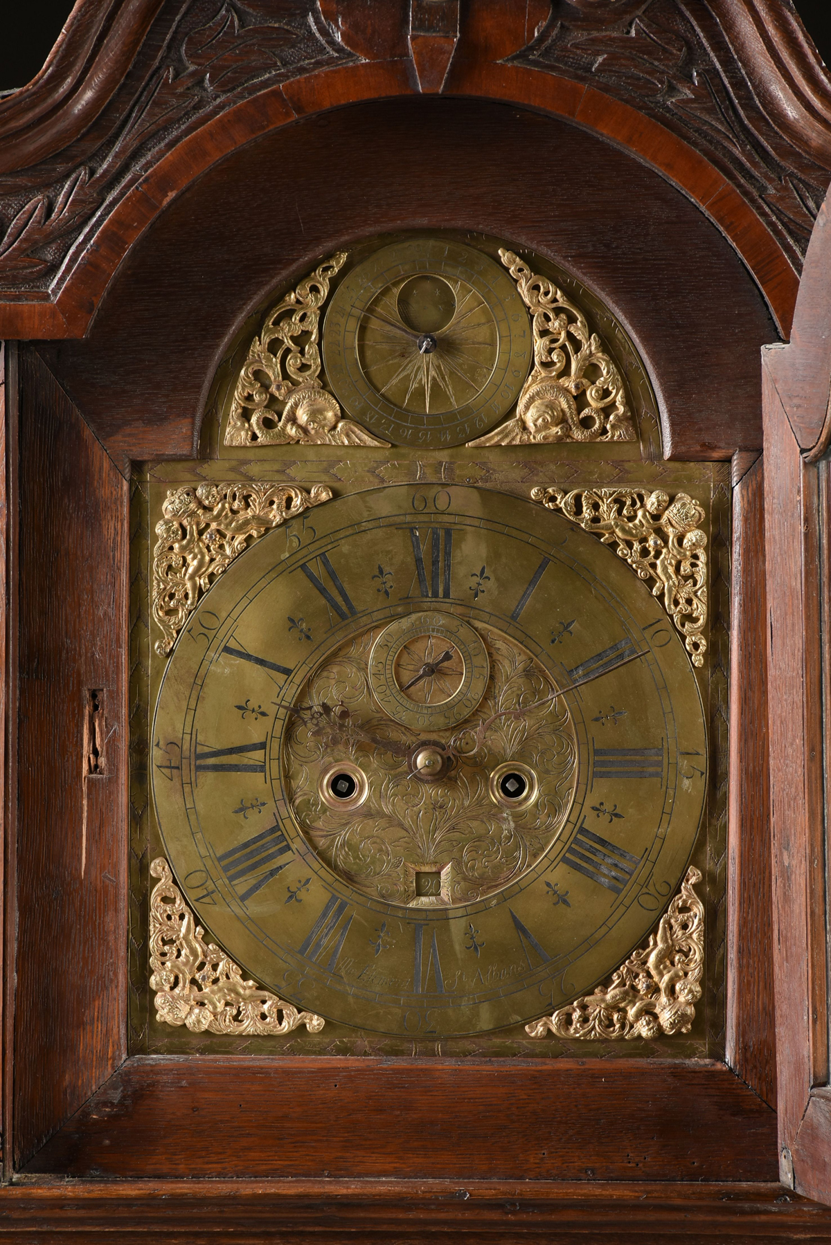 AN ENGLISH GOTHIC STYLE OAK TALL CASE CLOCK, WORKS BY WILLIAM ELEMENT, ST. ALBANS, 17TH/18TH - Image 3 of 10