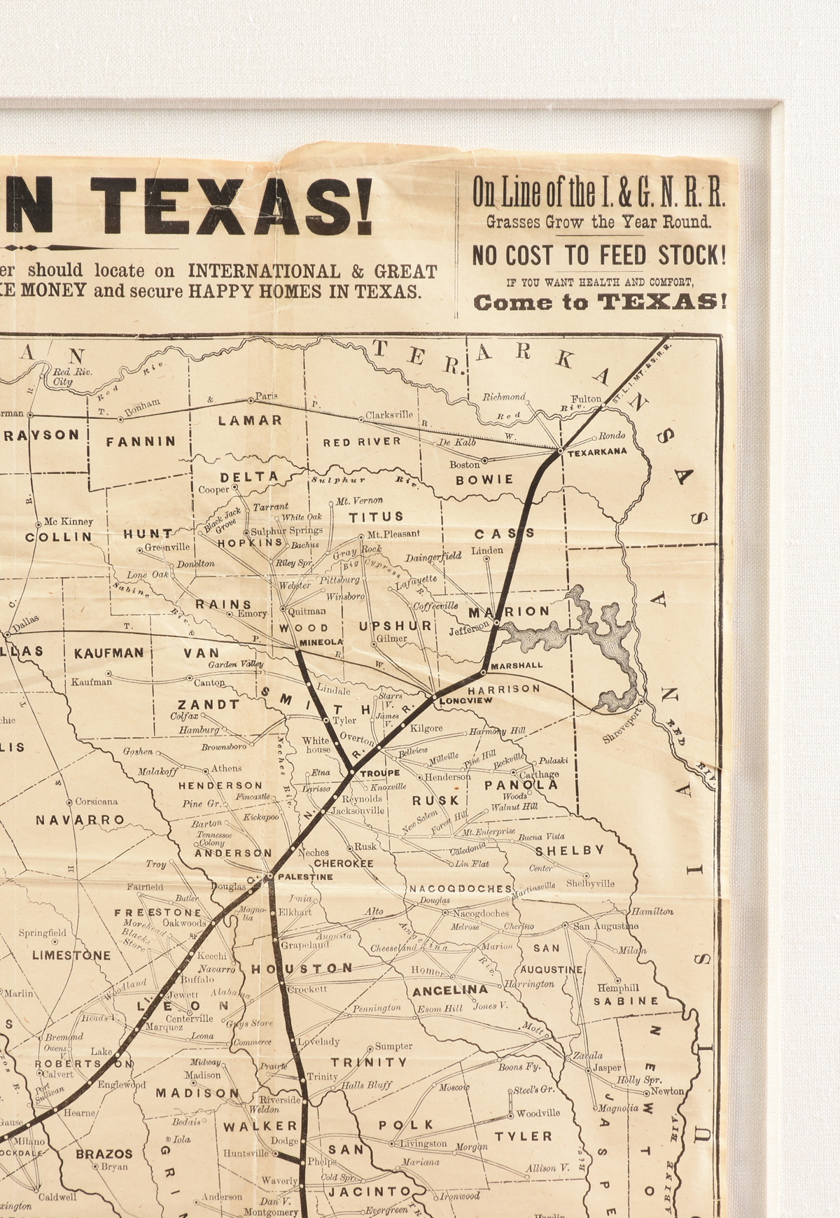 AN ANTIQUE PROMOTIONAL MAP, "Correct Map of Texas," DECEMBER 28, 1876-1880, newsprint on paper - Image 3 of 8