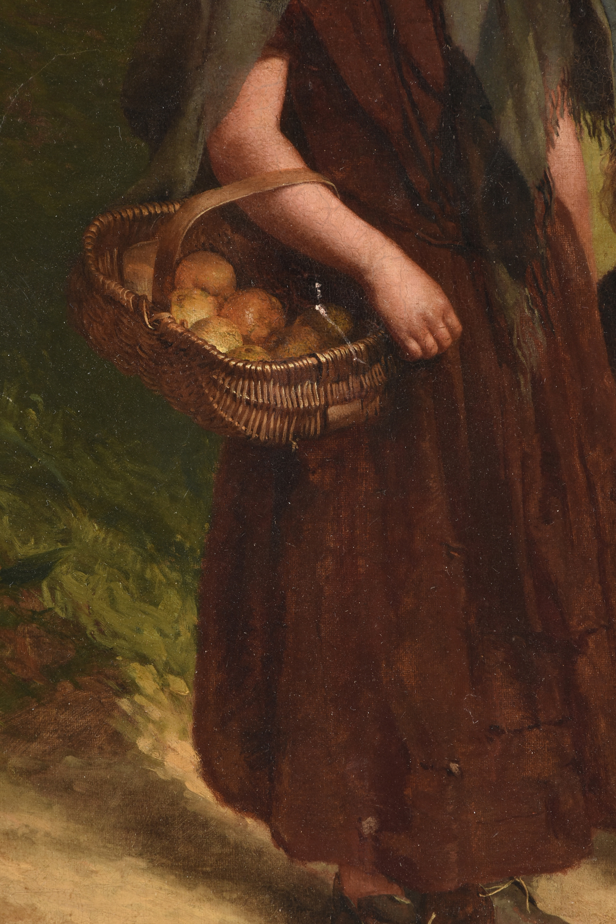 HENRY NELSON O'NEIL (British 1817-1880) A PAINTING, "Charity Selling Oranges," oil on canvas, signed - Image 5 of 12