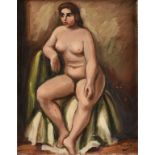ANDRE DERAIN (French 1880-1954) A PAINTING, "Nu," oil on canvas, signed L/R, "A. Derain." 13 1/4"