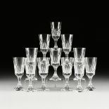 A SET OF TWELVE BACCARAT "D'ASSAS" CUT CRYSTAL WATER GOBLETS,1981-1991, each in traditional cut