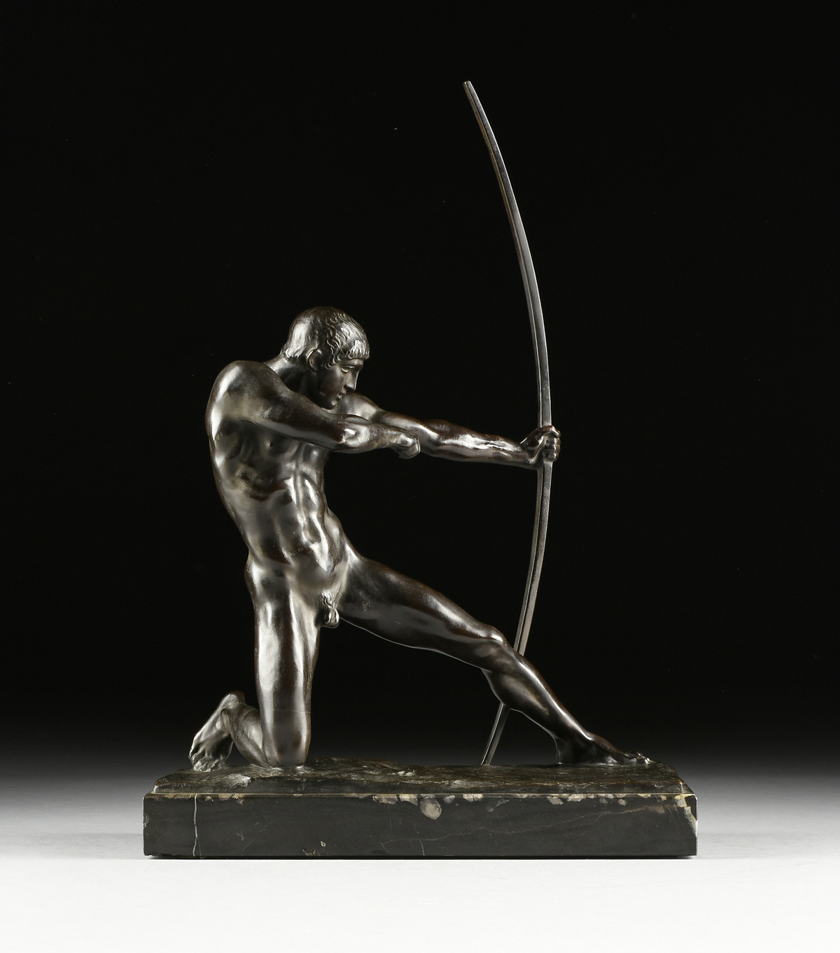 after ULYSSE GÃ‰MIGNANI (German 1906-1973) A BRONZE SCULPTURE, "The Archer," GLADENBECK FOUNDRY,