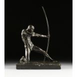 after ULYSSE GÃ‰MIGNANI (German 1906-1973) A BRONZE SCULPTURE, "The Archer," GLADENBECK FOUNDRY,