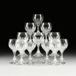 A SET OF TWELVE BACCARAT "MASSENA" CRYSTAL WATER GOBLETS, SIGNED, LATE 20TH CENTURY, each with cut