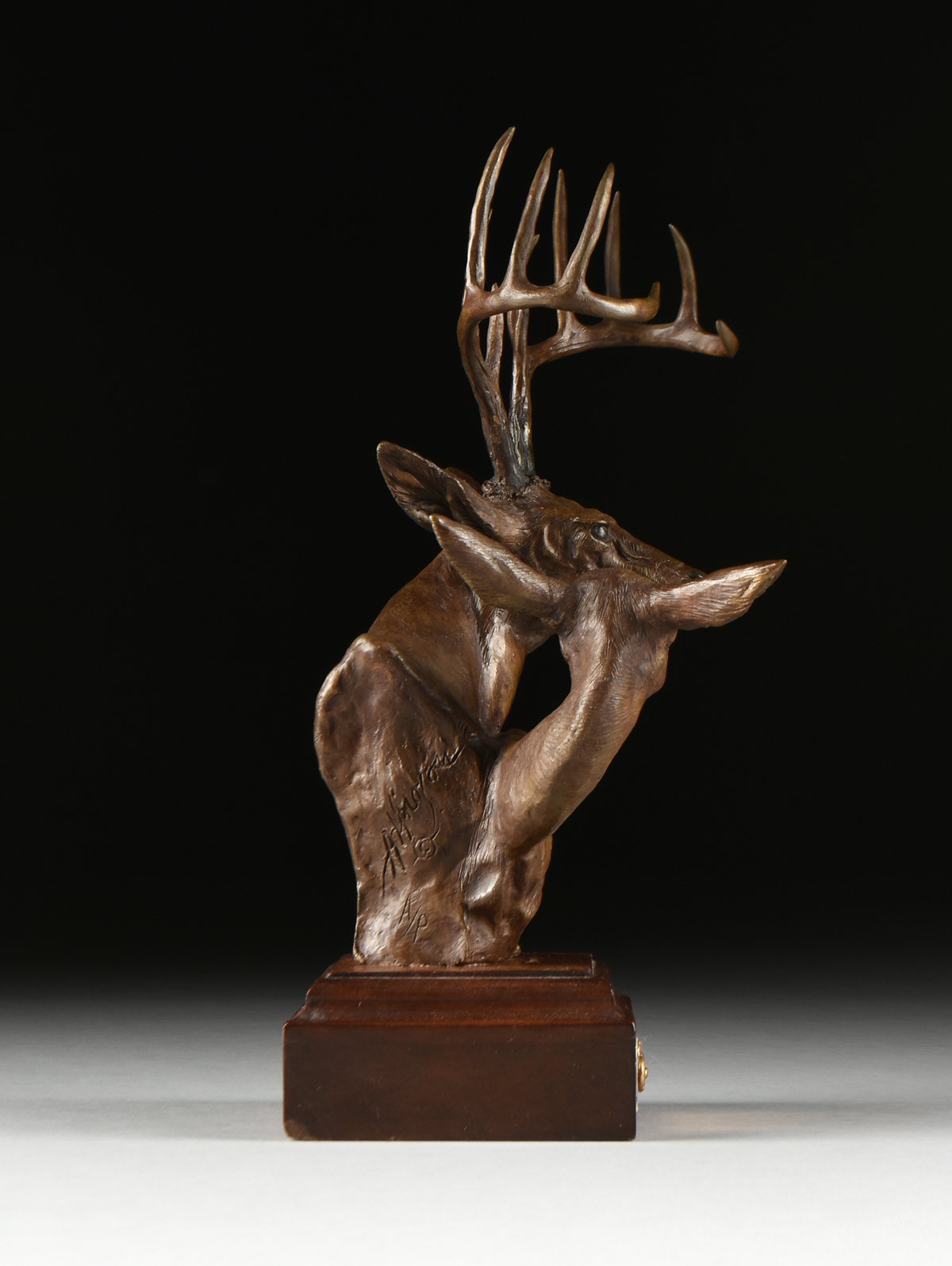 ARMANDO HINOJOSA (American/Texas b. 1944) A SCULPTURE, "Brush Beauty," cast bronze, signed, "A. - Image 10 of 11