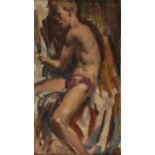 attributed to VICTOR HUME MOODY (English 1896-1990) A PAINTING, "Figure of an Athlete," MID 20TH