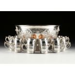 A TWENTY-SEVEN PIECE REED & BARTON SILVER PLATED "REGENT" PUNCH BOWL SET, MARKED, LATE 20TH CENTURY,