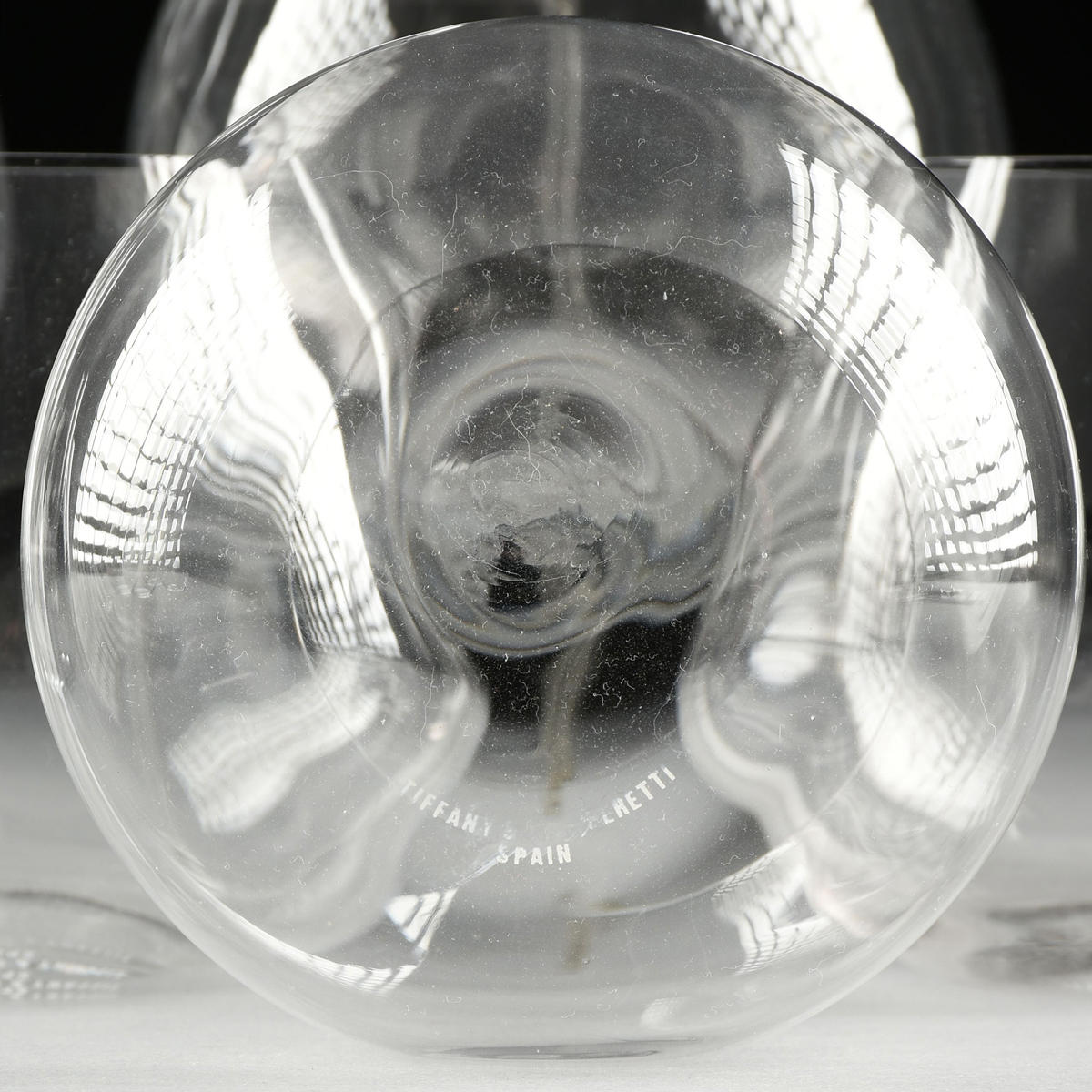 A SET OF TWELVE TIFFANY & CO. ELSA PERETTI DESIGNED THUMB PRINT WINE GLASSES, SPANISH, MODERN, clear - Image 5 of 5