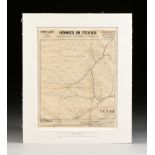 AN ANTIQUE PROMOTIONAL MAP, "Correct Map of Texas," DECEMBER 28, 1876-1880, newsprint on paper