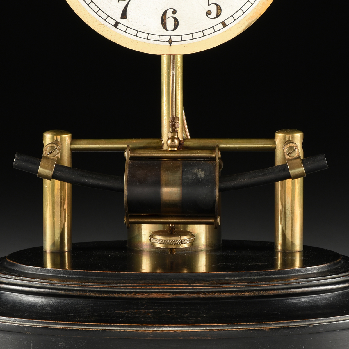 A ELECTROMAGNETIC BRASS SKELETON CLOCK, BY BULLE, FRENCH, NUMBERED, EARLY 20TH CENTURY, the silvered - Image 6 of 9