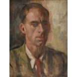 attributed to VICTOR HUME MOODY (English 1896-1990) A PAINTING, "Portrait of a Man with a Cleft