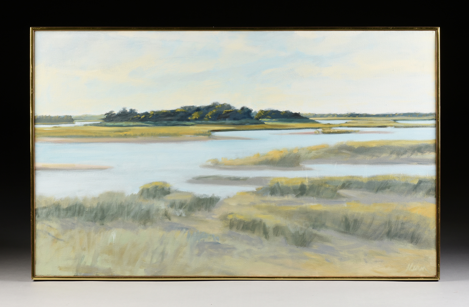 GAIL KERN (American 20th/21st Century) A PAINTING, "Marshland in Landscape," oil on canvas, signed - Image 2 of 15