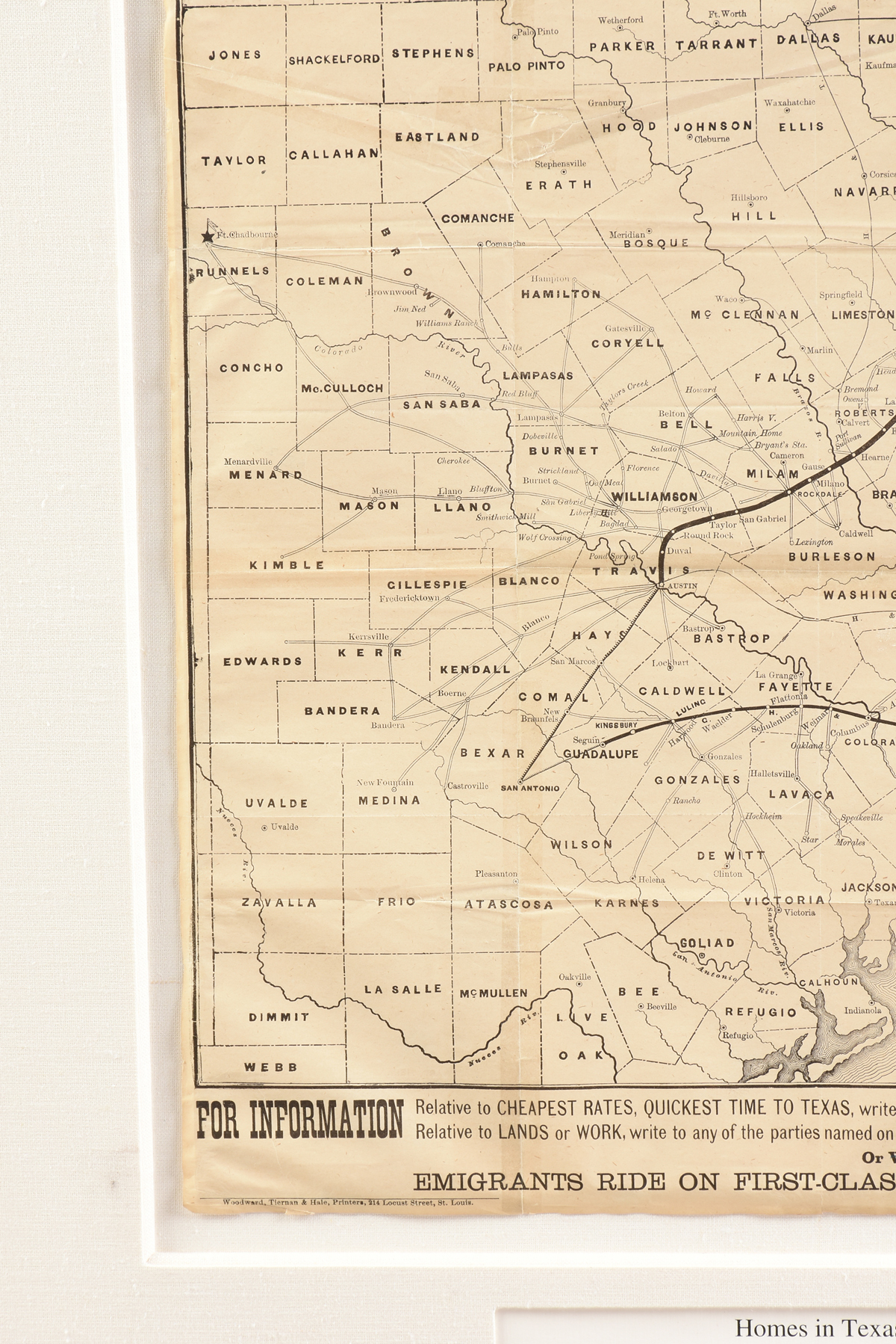 AN ANTIQUE PROMOTIONAL MAP, "Correct Map of Texas," DECEMBER 28, 1876-1880, newsprint on paper - Image 6 of 8