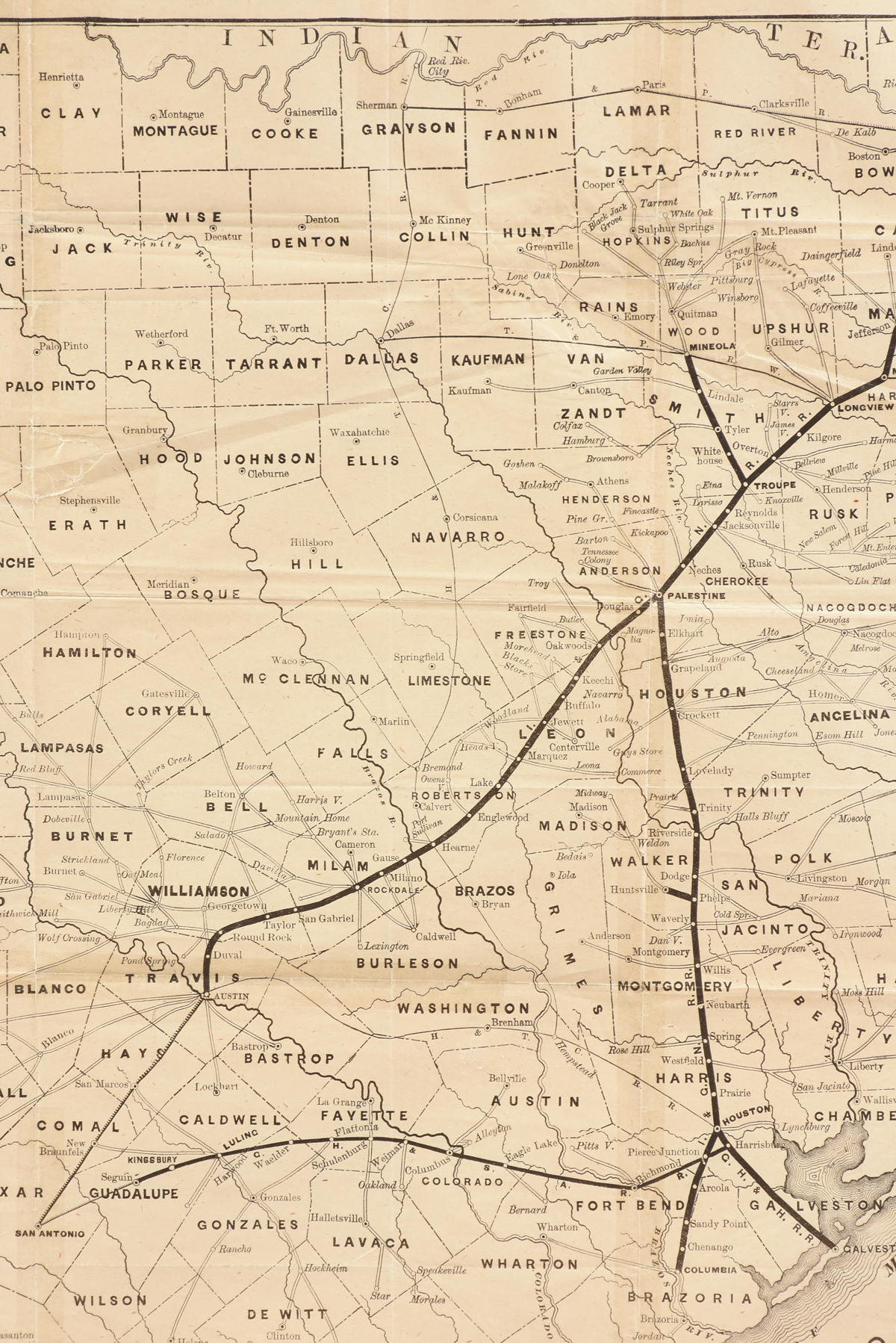 AN ANTIQUE PROMOTIONAL MAP, "Correct Map of Texas," DECEMBER 28, 1876-1880, newsprint on paper - Image 7 of 8