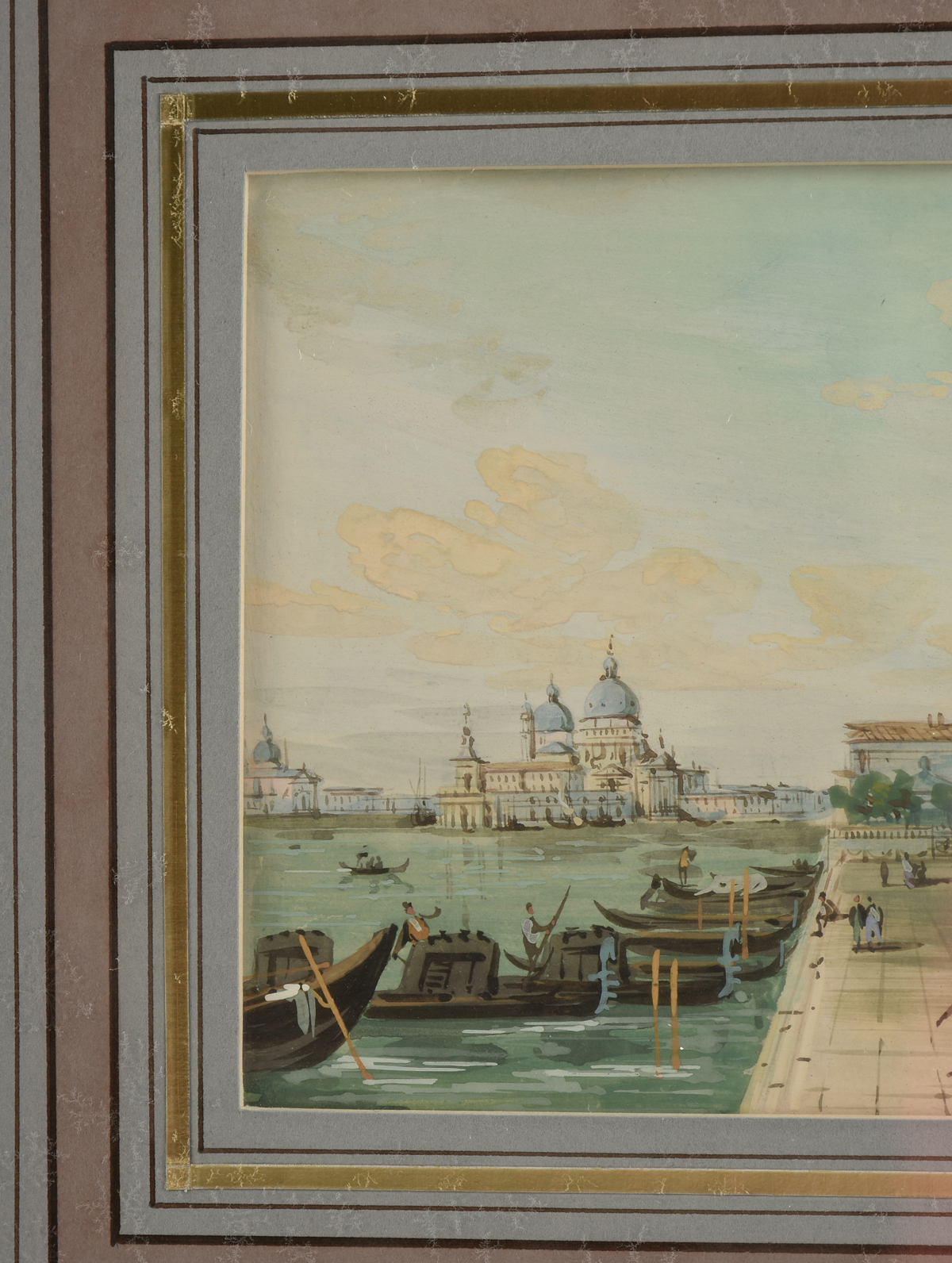 in the manner of CARLO GRUBACS (Italian 1802-1870) THREE PAINTINGS, "Views of Venice," gauche on - Image 14 of 14