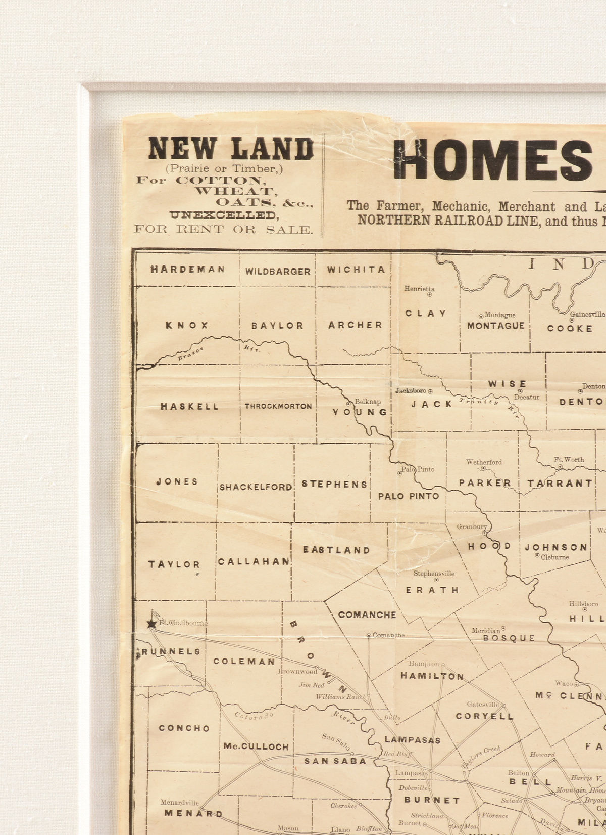 AN ANTIQUE PROMOTIONAL MAP, "Correct Map of Texas," DECEMBER 28, 1876-1880, newsprint on paper - Image 4 of 8