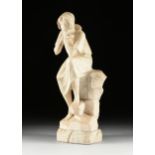 ITALIAN SCHOOL, A MARBLE SCULPTURE, "The Daydreaming Young Girl," LATE 19TH/EARLY 20TH CENTURY,