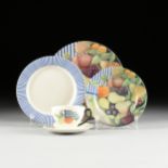 A FORTY PIECE GIEN PORCELAIN LUNCHEON SET, "LA RONDE DES FRUITS," MARKED, FRENCH, MODERN, comprising