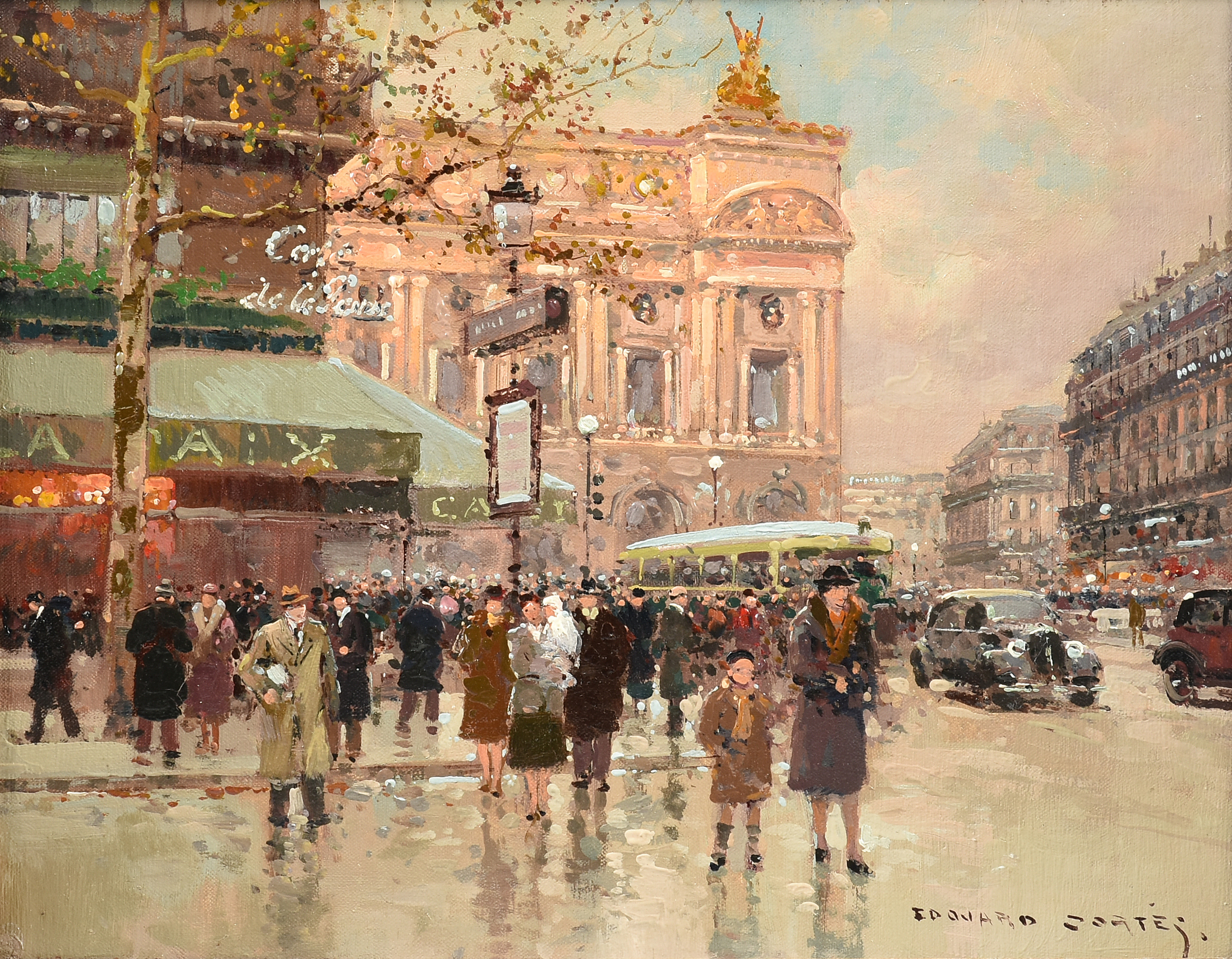 ÉDOUARD CORTÈS (French 1882-1969) A PAINTING, "Palais Garnier Opera House," oil on canvas,