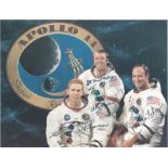 A GROUP OF THREE NASA PRINTS, APOLLO 14, CREW SIGNED, CIRCA 1971, three offset color lithographs, "