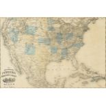 AN ANTIQUE MAP, "New Railroad Map of the United States, the Dominion of Canada, Mexico and the