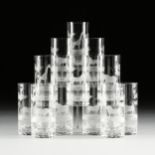 AN ASSEMBLED GROUP OF TWENTY-FIVE GLASSWARES, 2OTH CENTURY, comprising a set of five water glasses