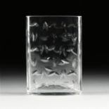 A TIFFANY & CO. "AL PIAMBO" CRYSTAL VASE, ITALIAN, SIGNED, MODERN, of elongated oval form and