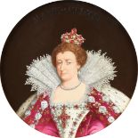 A SÉVRES STYLE PAINTED PORCELAIN PORTRAIT TONDO OF MARIE DE MEDICI, MARKED, FRENCH, LATE 19TH