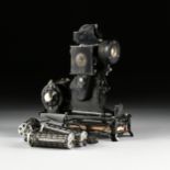 A FRENCH CINEMA PATHÉ BABY 9.5MM AMATURE MOVIE PROJECTOR WITH MOTOR, 1922-1935, enameled metal with