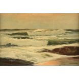 ROBERT WOOD (American/Texas 1889-1979) A PAINTING, "Resplendent Sea," 1964, oil on canvas, signed