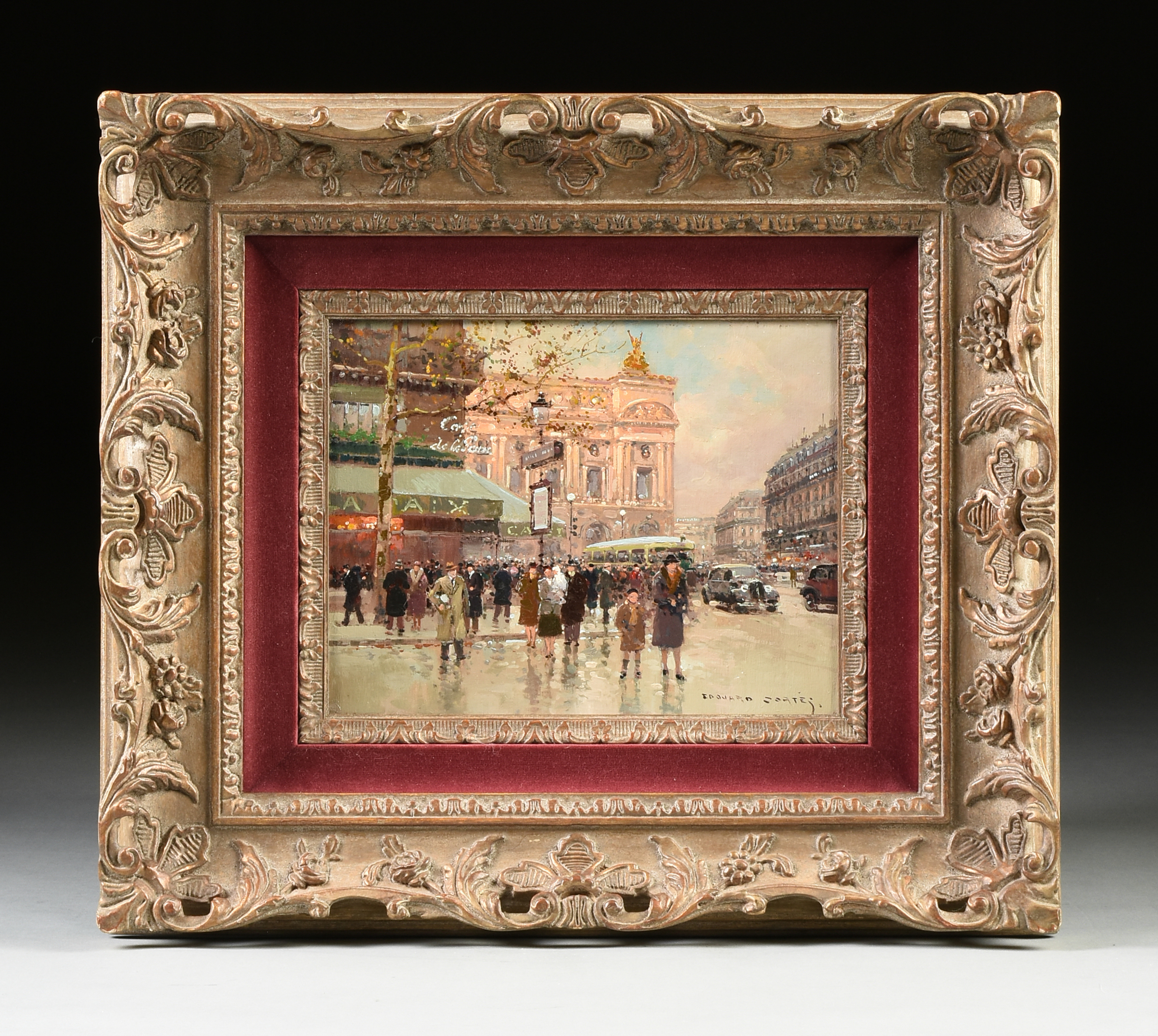 ÉDOUARD CORTÈS (French 1882-1969) A PAINTING, "Palais Garnier Opera House," oil on canvas, - Image 2 of 12
