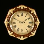 A WILLIAM IV NEOCLASSICAL ORMOLU MOUNTED BURLED WALNUT OCTAGONAL DOUBLE FUSEE REGULATOR CLOCK,