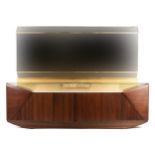 AN ITALIAN MODERNST ROSEWOOD AND MARBLE SIDEBOARD WITH MIRROR, MILAN, BY OSVALDO BORSANI (Italian