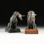 BRUCE KILLEN (American 1937-2012) TWO BRONZE SCULPTURES, "Bird Dogs," each patinated and modeled