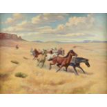 GEORGE PHIPPEN (American 1915-1966) A PAINTING, "In From the Range," oil on canvas, singed L/L,