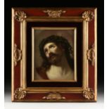 A KPM PAINTED PORCELAIN PLAQUE OF JESUS CHRIST, ECCE HOMO, MARKED, BERLIN, CIRCA 1900, a rectangular