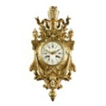A LOUIS XVI STYLE GILT BRONZE CARTEL CLOCK, JAPY FRERES, CLOCKWORKS, CIRCA 1880, in the form of a